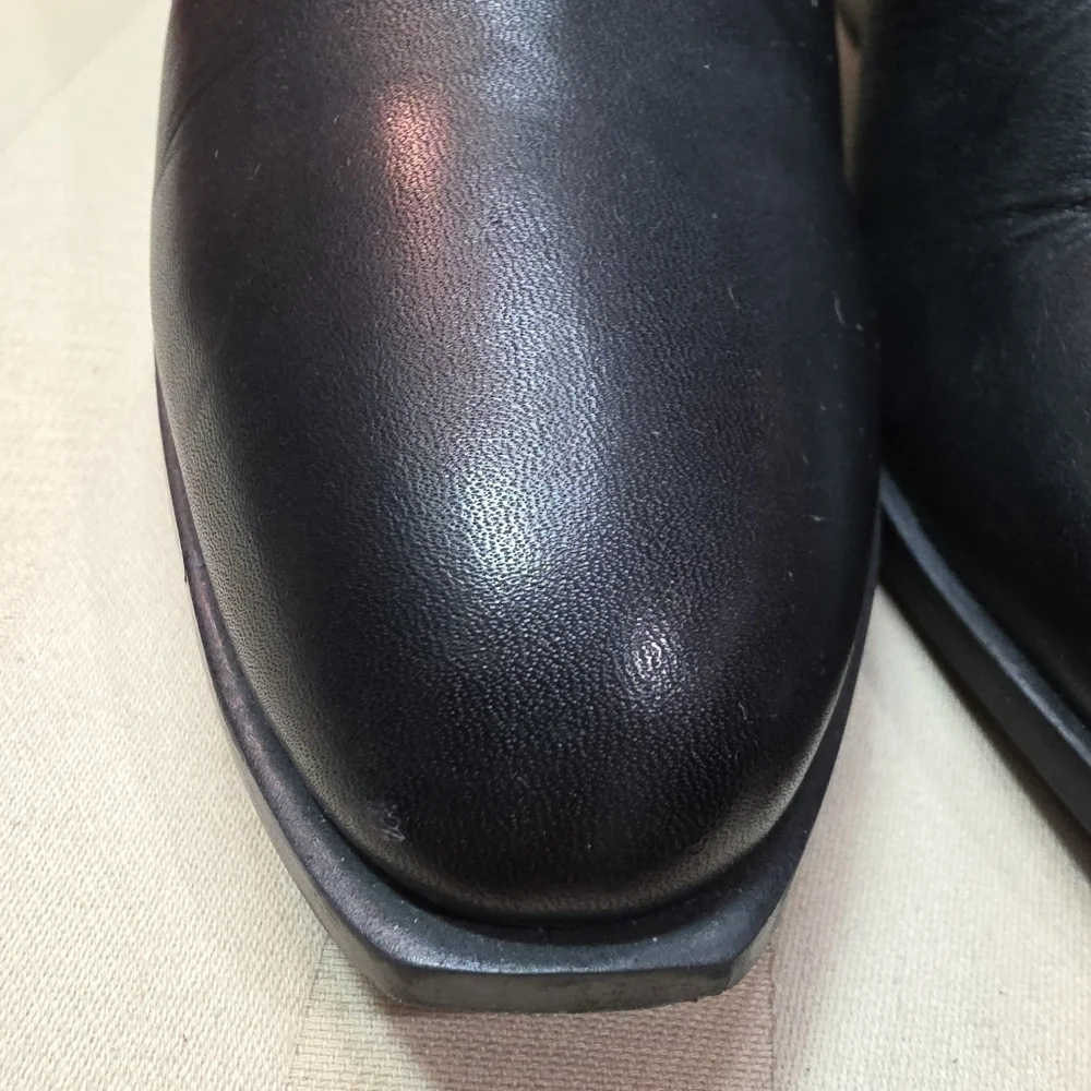 SEYCHELLES BLACK LEATHER UNDER THE STARS WESTERN BOOTIE BOOTS SIZE 8 - Picture 13 of 15